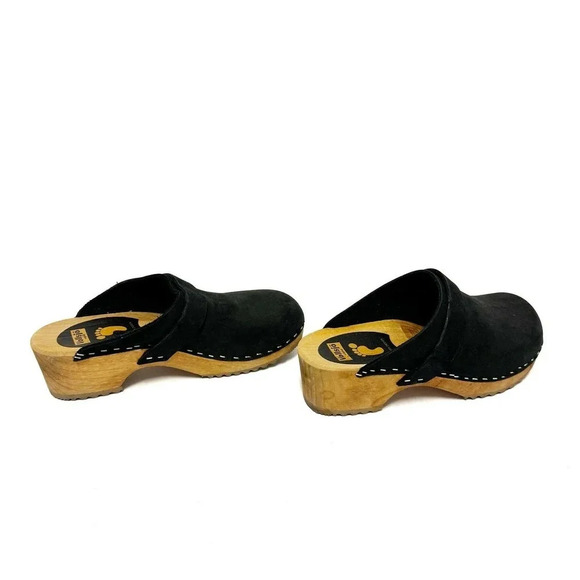 Vollsjo V-Back Suede Swedish Wooden Clog - Size 36 (5.5) - Picture 6 of 8